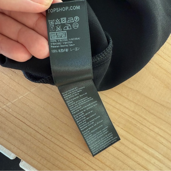 TopShop Mini ShirtDress Button Up Black Tie Waist 6 Petite - Picture 15 of 16